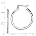 thumbnail image 2 of Beautiful Sterling Silver CZ Hoop Earrings, 2 of 2