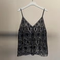 thumbnail image 4 of Ailaofu Women V Neck Sequin Tank Top See Through Strap Camisole Beaded Top Going Out Party Outfits, 4 of 6