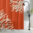 thumbnail image 2 of Shower Curtains for Bathroom-36"x72",Classic Ocean Beige Coral on Orange Waterproof Bath Curtain Grommet Shower Curtain Set with Hooks, 2 of 9