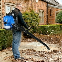 Lorelo Leaf Blower, 75.6CC Gas Powered Backpack Leaf Blower, 4-Stroke Snow Blower for Lawn Care Yard Dust Debris (Blue)
