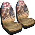 thumbnail image 3 of POLERO Vehicle Seat Covers Interior Decor, Breathable Front Seat Cover Auto Comfy, Galloping Horses on US Flag, 3 of 13