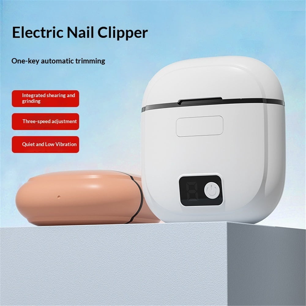 Electric Nail Clipper for Baby Nail Trimmer, Automatic Electric Nail Clippers, Mini Nail Clippers for Adults, Seniors, Babies, Children (White)