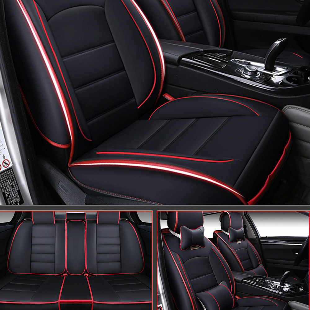 Fetcoi,Car Seat Cover,11 Part Auto Ultra-Luxury PU Leather Car Seat for Deluxe 5-Seats Car