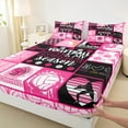 thumbnail image 3 of jejeloiu Volleyball Game Twin Sheet Sets,Patchwork Geometric Plaid Twin Fitted Sheet,Sport Theme Flat Sheet For Girls,Breathable Home Decor,3-Piece, 3 of 7