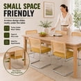 thumbnail image 6 of SESSLIFE Dining Chairs Set of 2, Rattan Cane Back Dining Room Chairs with Velvet Upholstered Seat, Cantilever Kitchen Chairs with Chrome Frame, 300 lbs, Gold, 6 of 10