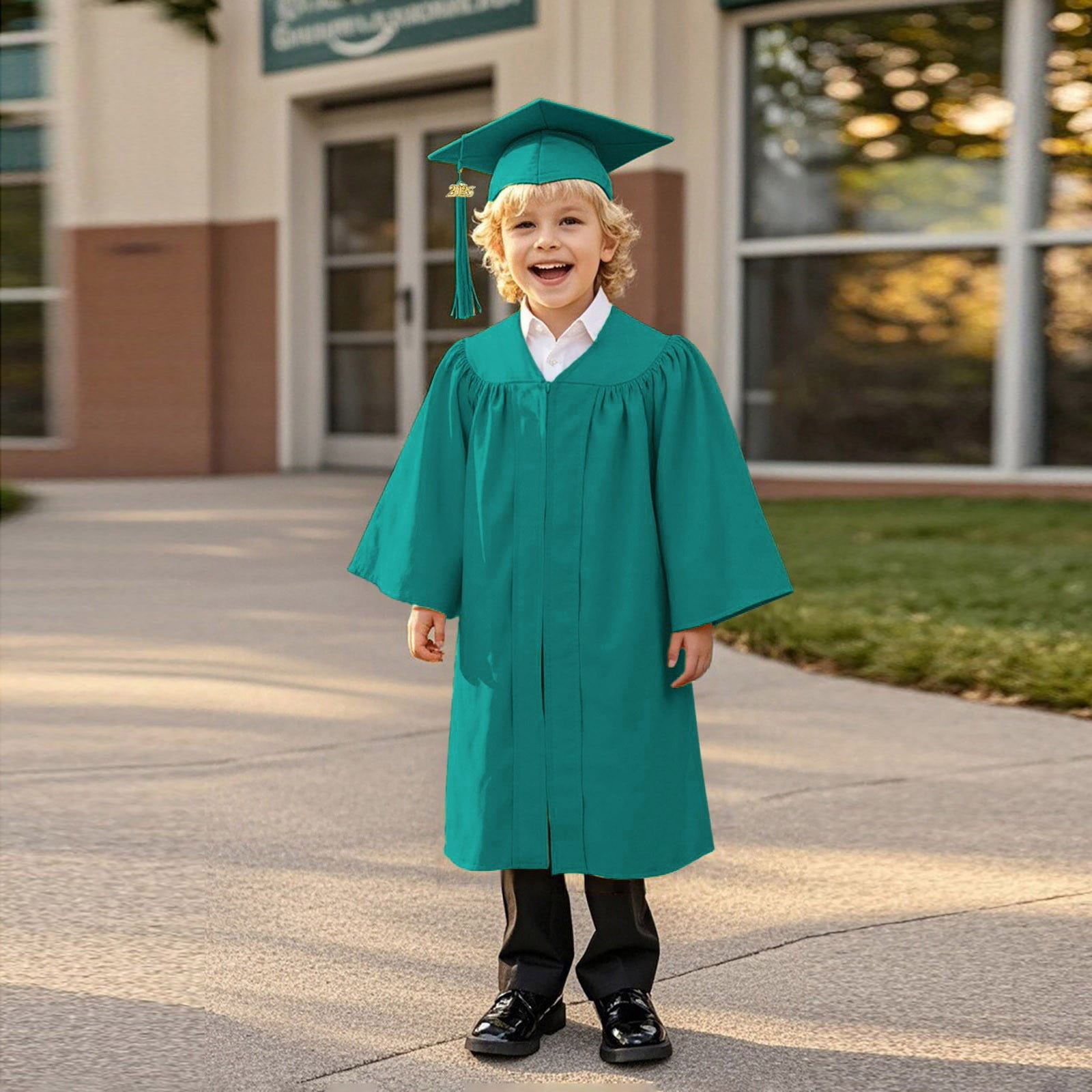 Toddler Preschool Graduation Gowns for Kids with Cap Green Cap and