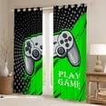 thumbnail image 2 of Feelyou Gaming Controller Kids Black Out Curtains, Green Abstract Curtains Pack of 2 (42x63 Each), 2 of 6