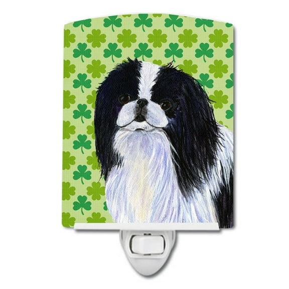 Japanese Chin St. Patrick's Day Ceramic Night Light