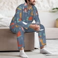 thumbnail image 5 of Mens Pajamas Set, Cute Snail Doodle Button Down Long Sleeve Loungewear Sleepwear Pjs sets for Men, 5 of 5