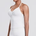 thumbnail image 5 of Sokhug Womens Halter Tank Tops Longline Strappy Top with Built-in Bra V Neck Backless Gym Workout Camis with Adjustable Strap, 5 of 7