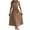 Khaki, variant on Elegant Dress for Women Crew Neck Sleeveless Pleated Maxi Dress Tie Waist Flowy Wedding Guest Dress for Party