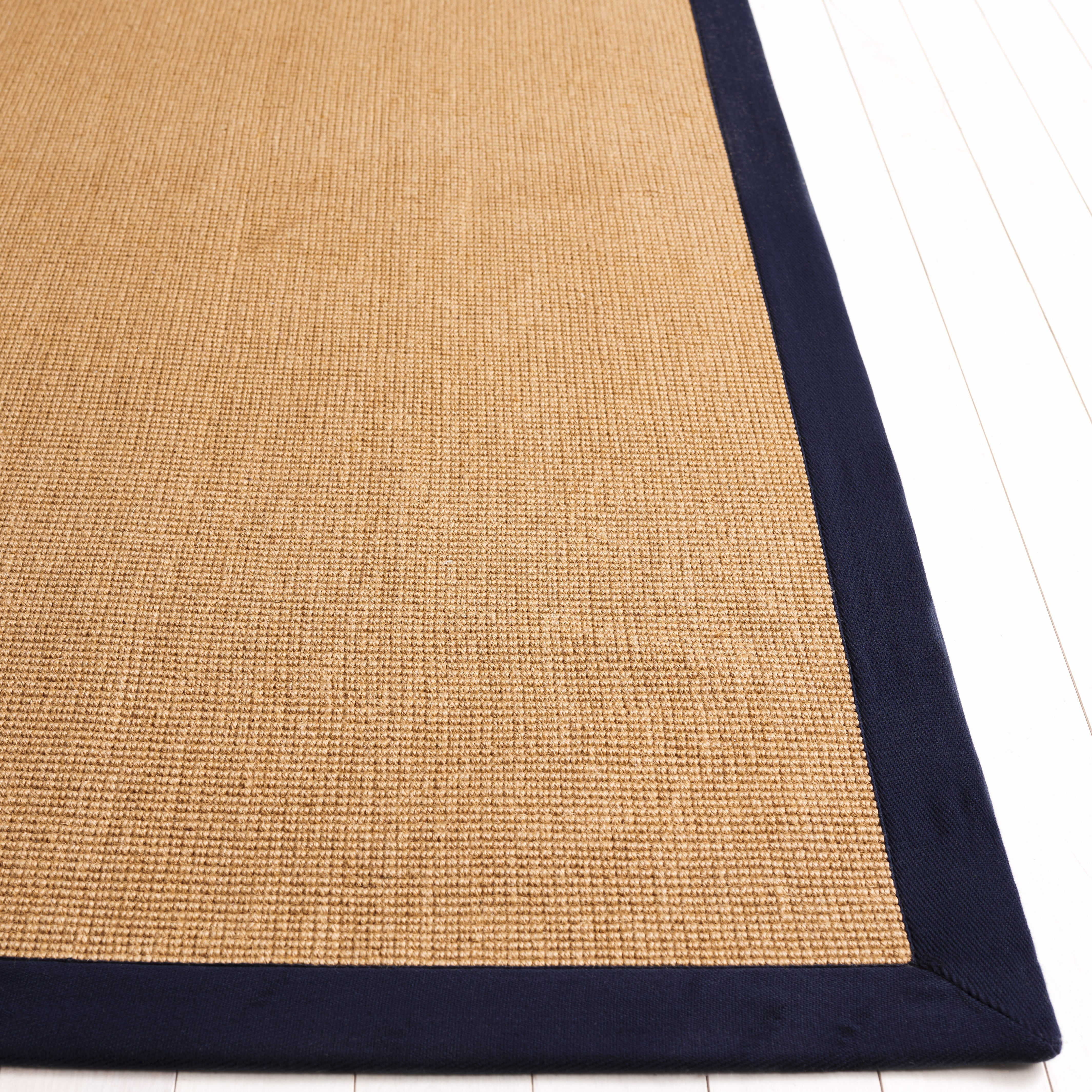 Safavieh Natural Fiber Sabrina Solid Color Area Rug, Natural/Navy, 4' x 6'