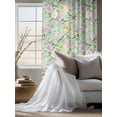 thumbnail image 4 of Sheer Curtains 63 Inch Length, Sage Green Spring Floral Semi Sheer Curtains Light Filtering Window Treatment, Elegant Farmhouse Flowers Birds Watercolor Privacy Voile Drapes 52x63 Inch, 4 of 7