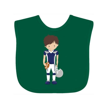 

Inktastic American Football Brown Hair Cute Boy Rugby Gift Baby Boy Bib