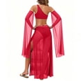 thumbnail image 4 of Womens Fashion 2026 Lingerie for Women Rave Outfits for Festival Sexy Costume Outfit Mesh Sheer Bra Top High Waist Split Maxi Skirt, 4 of 4