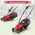 thumbnail image 3 of Costway Electric Corded Lawn Mower 10-AMP 13-Inch Walk-Behind Lawnmower with Collection Box, 3 of 10