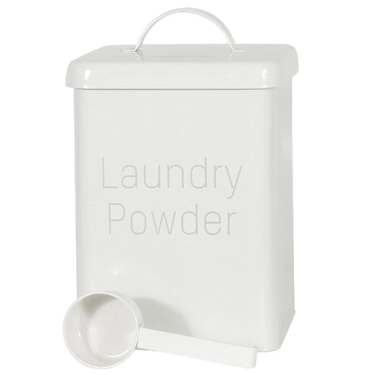 Detergent Storage Box Metal Laundry Powder Bin with Handle and Lid