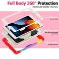 thumbnail image 5 of FJLBDE Case for iPad 9th 8th 7th Gen 10.2 inch 2021 2020 2019, 360 Rotating Stand Handle Shoulder Strap Heavy Duty Shockproof Cover, Rainbow Red, 5 of 7