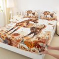 thumbnail image 3 of jejeloiu Countryside Floral Full Size Sheets,Farm Animal Horse Bed Sheets For Boys Teens 4-Piece, 3 of 7