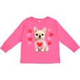 thumbnail image 3 of Inktastic Adorable French Bulldog with Hearts Boys or Girls Long Sleeve Toddler T-Shirt, 3 of 5