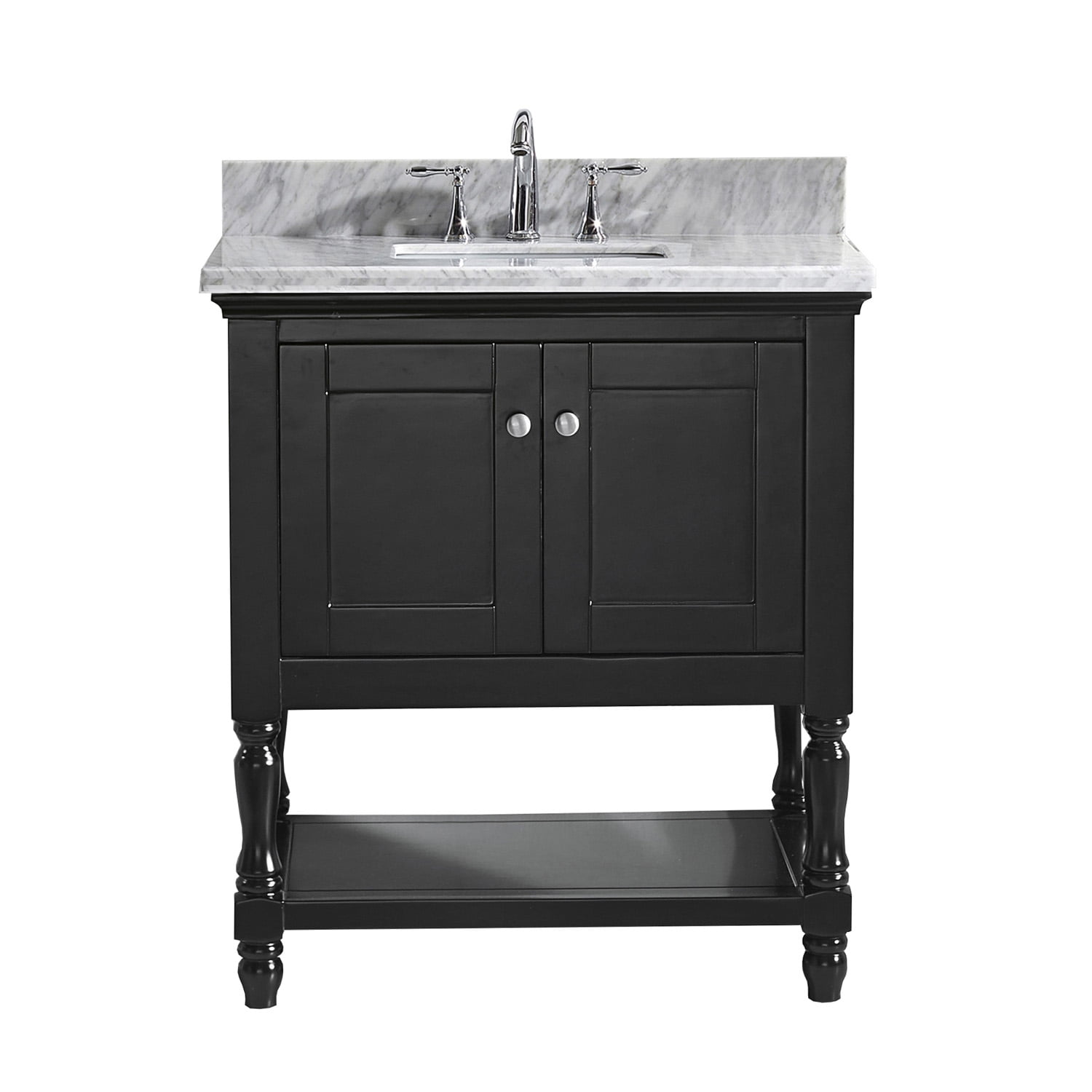 Julianna 32" Single Bath Vanity in Espresso with White Marble Top and