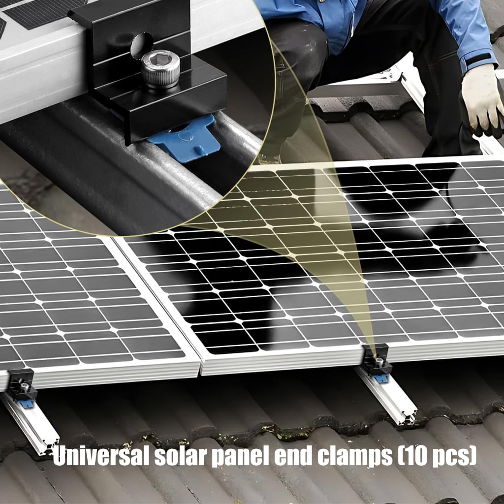10Pcs Solar End Clamp Z Bracket for Solar Panel System Easy Installation