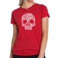 thumbnail image 1 of Women's Premium Blend Word Art T-shirt - Flower Skull, 1 of 2