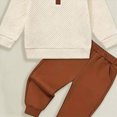 thumbnail image 4 of TOWED22 Baby Boy Clothes Fall Winter Outfits Long Sleeve Color Block Sweatshirt Pants 2Pcs Fall Clothing Set, 4 of 4