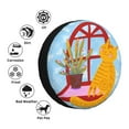 thumbnail image 5 of ZNDUO Cartoon Windowsill Cat Doodle Pattern Spare Tire Cover, Universal Fit for Jeep Trailer RV SUV Camper Vehicle Waterproof Dust Tire Cover 16 inch, 5 of 8