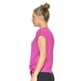 thumbnail image 2 of Expert Brand USA-Made Women's MoCA Cotton Blend Front Tie T-Shirt, Berry, XS, 2 of 6