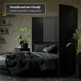 thumbnail image 3 of Red Lantern 6 ft. Tall Woven Fiber Folding Screen - Black - 4 Panel, 3 of 6
