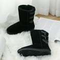thumbnail image 5 of Dream Pairs Girls Toddles Winter Fashion Snow Boots Ankle Fur Lined Outdoor Warm Snow Boots SWEATY-BUCKLE-K BLACK Size 3, 5 of 5