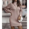 thumbnail image 4 of Mini Sweater Dress Pure Color Bodycon Sweater Dress Lantern Sleeves Fashion Soft for Winter for Girls ANGGREK Otros, 4 of 6
