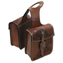 Showman Basketweave & Floral Tooled Leather Horn Bag