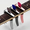 thumbnail image 2 of Capo TC-02 Capo de guitarra multifuncional Aleación de zinc con extractor de pasadores de puente Ranura para púas de guitarra 3 piezas Púas de guitarra para guitarras eléctricas acústicas Bajo Tomshoo Capo, 2 of 6