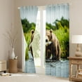 thumbnail image 3 of Homewish Safari Bear Curtains Pack of 2 (42x84 Each),Rustic Fish Curtains Blackout,Hunting And Fishing Bedroom Curtains For Boys Teens,Super Cozy Room Decor, 3 of 6