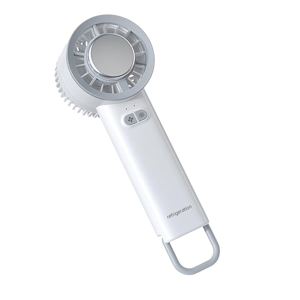 Mini ventilador portátil recargable, ligero, elegante, pequeño, de mano, para escritorio Blanco