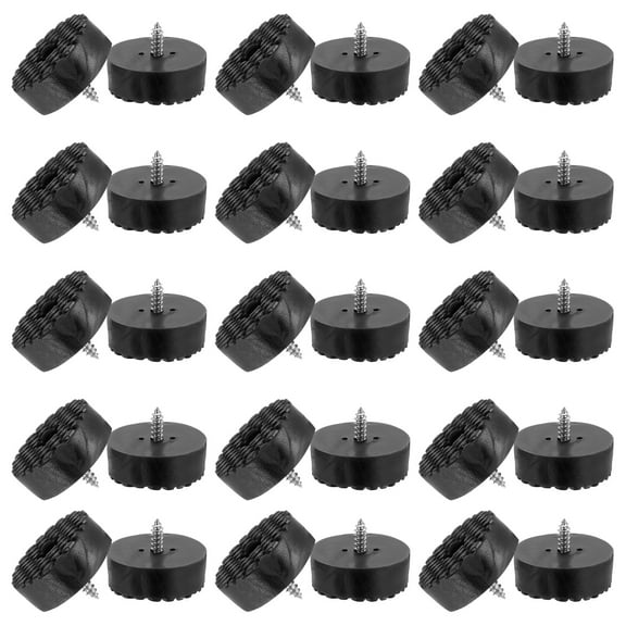 1.2 Inch Screw-On Rubber Feet for Furniture, 32 Pcs Non Slip Pads for Hardwood Floor, Black