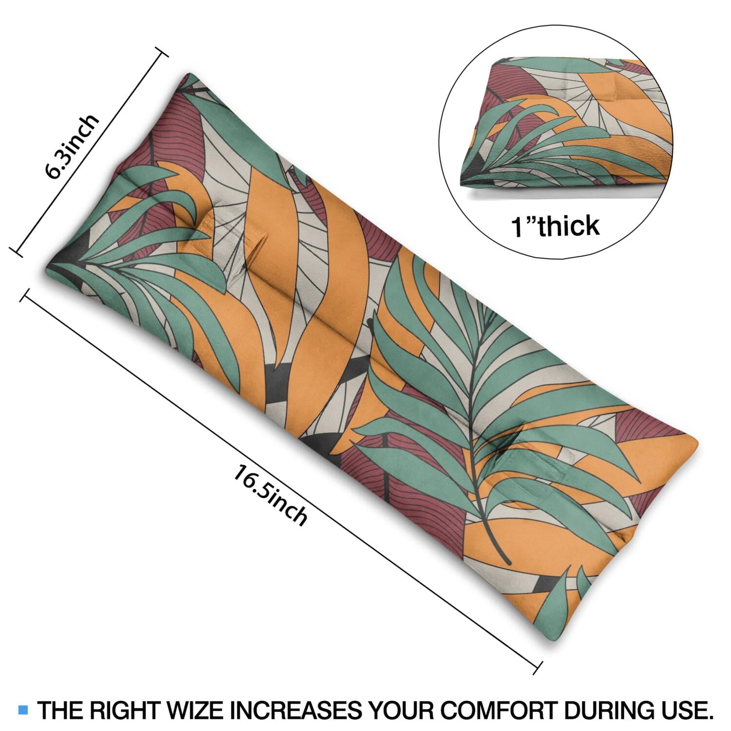 Tropical Leaf Seat Belt Cushion for Surgery - Hawaiian Floral Post Mastectomy Pillow - Comfortable Heart Surgery Recovery Cushion with Palm Inspired Print
