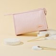 thumbnail image 1 of Juego de 3 bolsas de maquillaje de gran capacidad bolsa de artículos de tocador de viaje de PU para artículos esenciales de viaje, 1 of 9