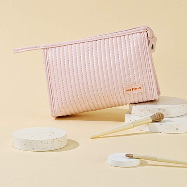 Juego de 3 bolsas de maquillaje de gran capacidad bolsa de artículos de tocador de viaje de PU para artículos esenciales de viaje