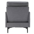 thumbnail image 5 of Single Seat Lounge Chair with 4 Side Pockets, Linen Fabric Upholstered Arm Chair, Comfy Single Sofa Accent Chair for Bedroom Living Room Guestroom, Gray, 5 of 7