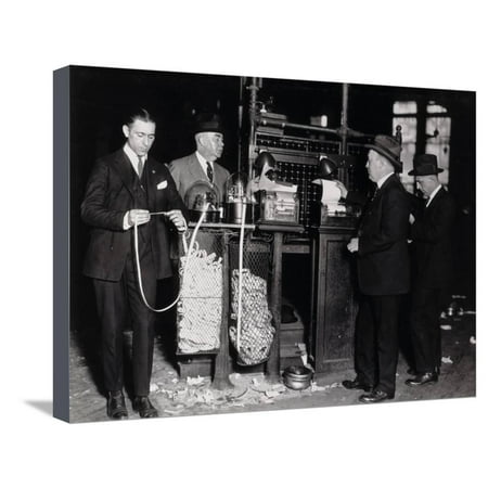 Chicago Wheat Pit Board of Trade, 1931 Stretched Canvas Print Wall Art By English