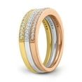 thumbnail image 6 of Araiya 10K Tri-tone Gold Diamond Band Set Ring (1/3 cttw, I-J Color, I2-I3 Clarity), Size 7, 6 of 6