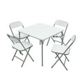 thumbnail image 4 of Mainstays 5 Piece Resin Card Folding Table and Four Folding Chairs Set, White, 4 of 6