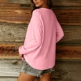 thumbnail image 5 of YUGYXL Women Long Sleeve Shirts Trendy Casual Dressy V Neck Loose Fit Summer Fall Tunic Clothes Pink Sweatshirt S, 5 of 7