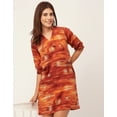 thumbnail image 2 of Moomaya Raglan Sleeves Band Collar Printed Rayon Dress - Women's Casual Dress, 2 of 9