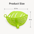 thumbnail image 4 of ABCISI 3Pcs Clip-On Strainer Set, Food-Grade Plastic Leaf-Shaped Colander for Pasta, Noodles, Rice, Vegetables and Fruit, Fits Most Pots, Bowls and Pans, 5.7x4 Inches, 3 Colors, 4 of 7