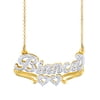 Personalized Name Necklace with Hearts and Tail