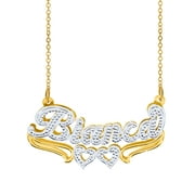Personalized Name Necklace with Hearts and Tail